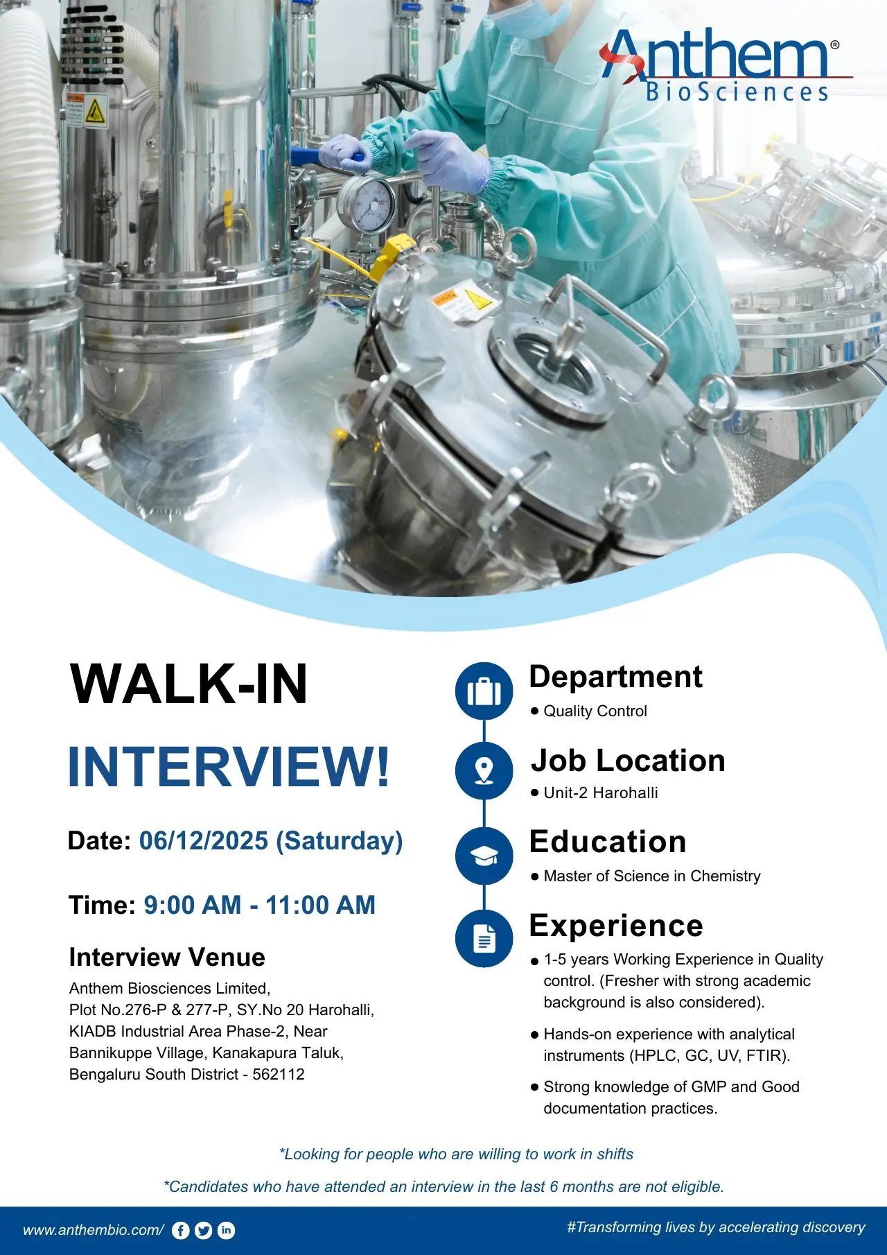 Anthem Walk-in Quality Control Analyst/Executive 3 Anthem Walk-in Quality Control Analyst/Executive