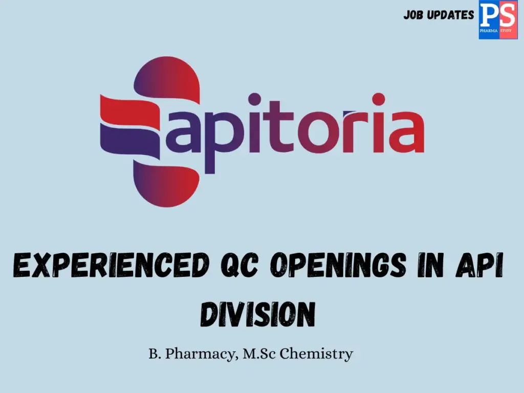 Apitoria Pharma Hiring QC Professionals