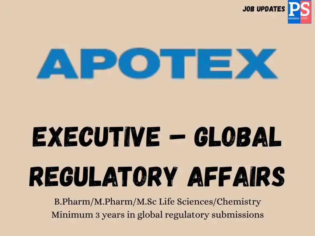 Apotex Hiring Executive – Global Regulatory Affairs