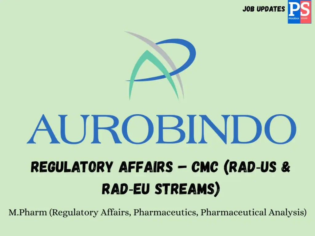 Aurobindo Hiring Regulatory Affairs
