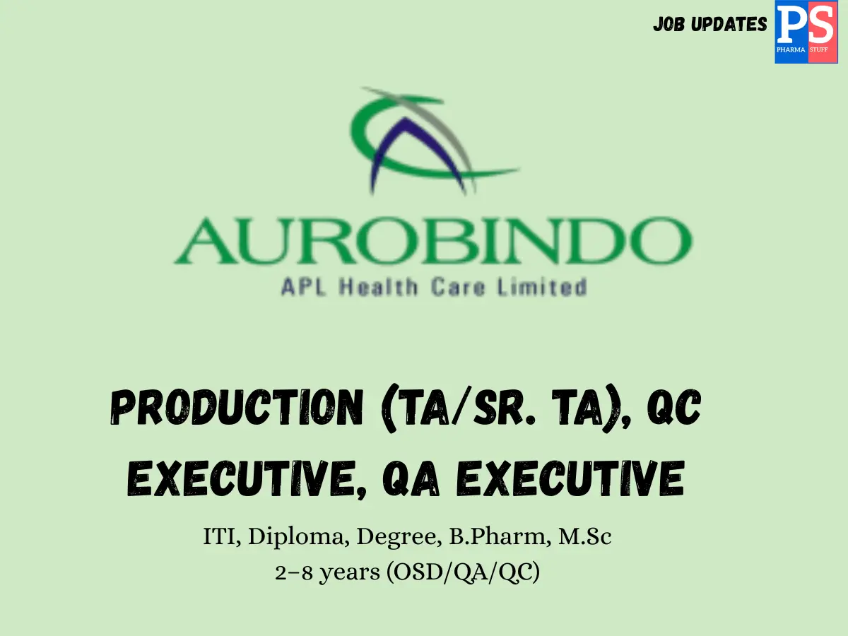 Aurobindo Walk in Production QA QC