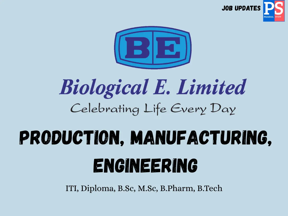 Biological E Walk in Production Manufacturing Engineering