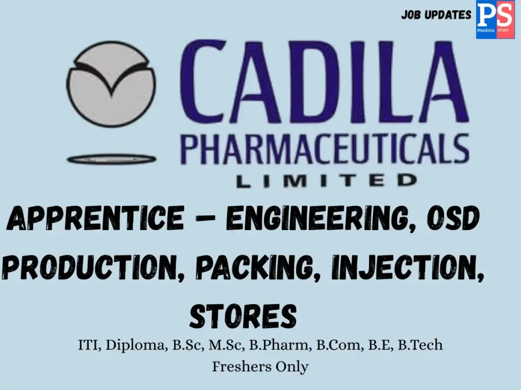 Cadila Walk-in Engineering, Production, Packing, Injection & Stores