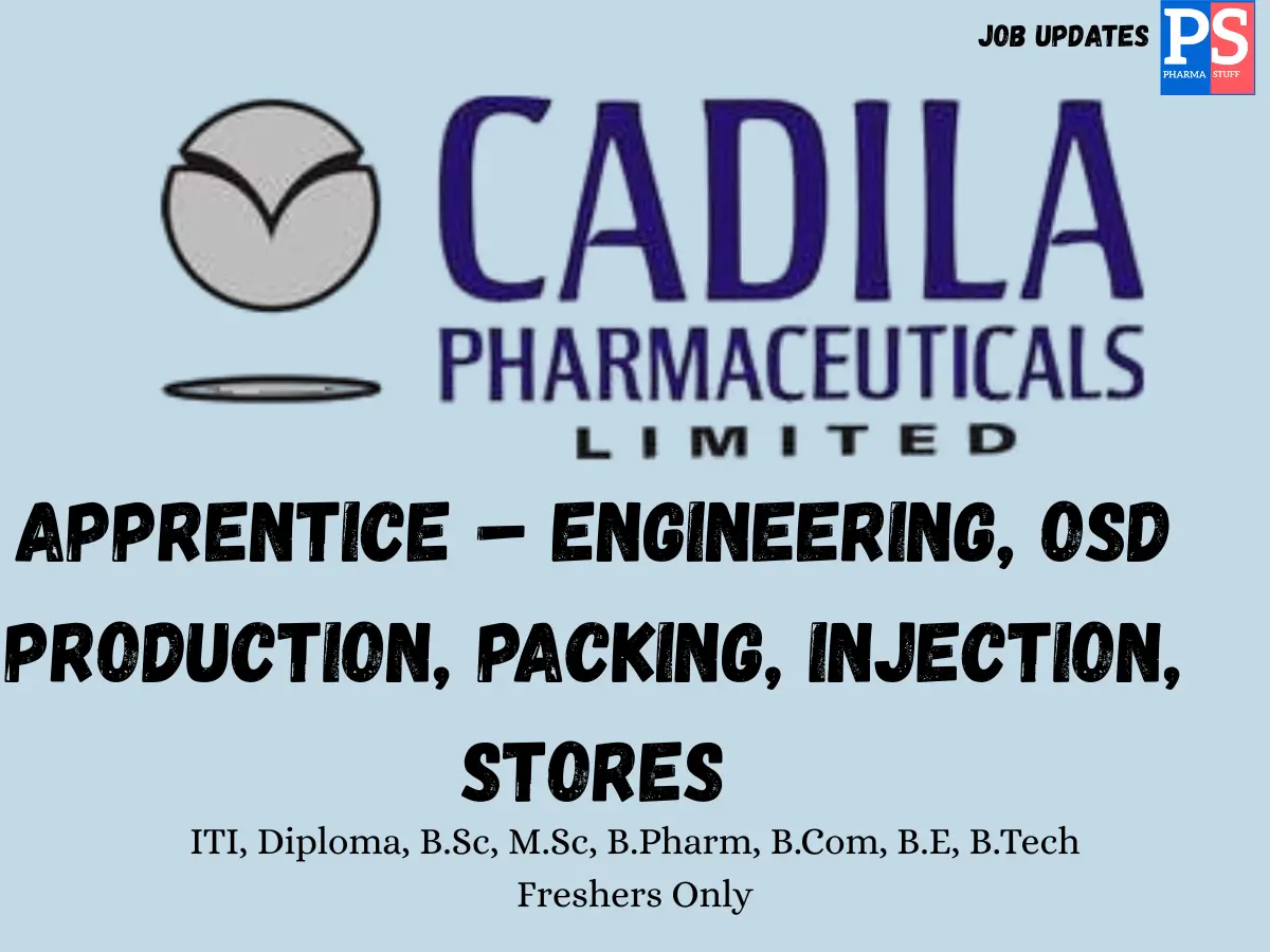 Cadila Walk in Engineering Production Packing Injection Stores