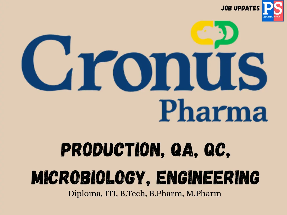 Cronus Pharma walk in Production QA QC Microbiology Engineering