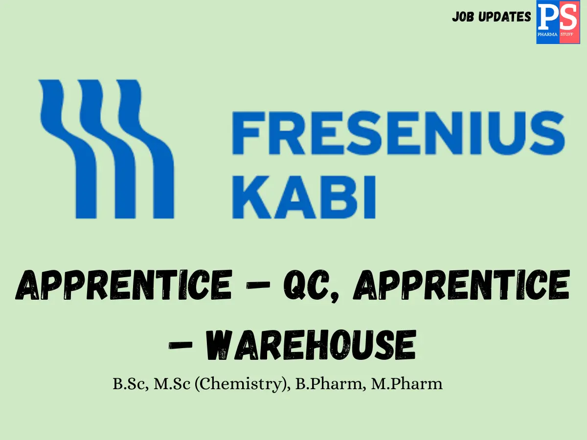 Fresenius Kabi Oncology hiring Apprentice QC Warehouse 1