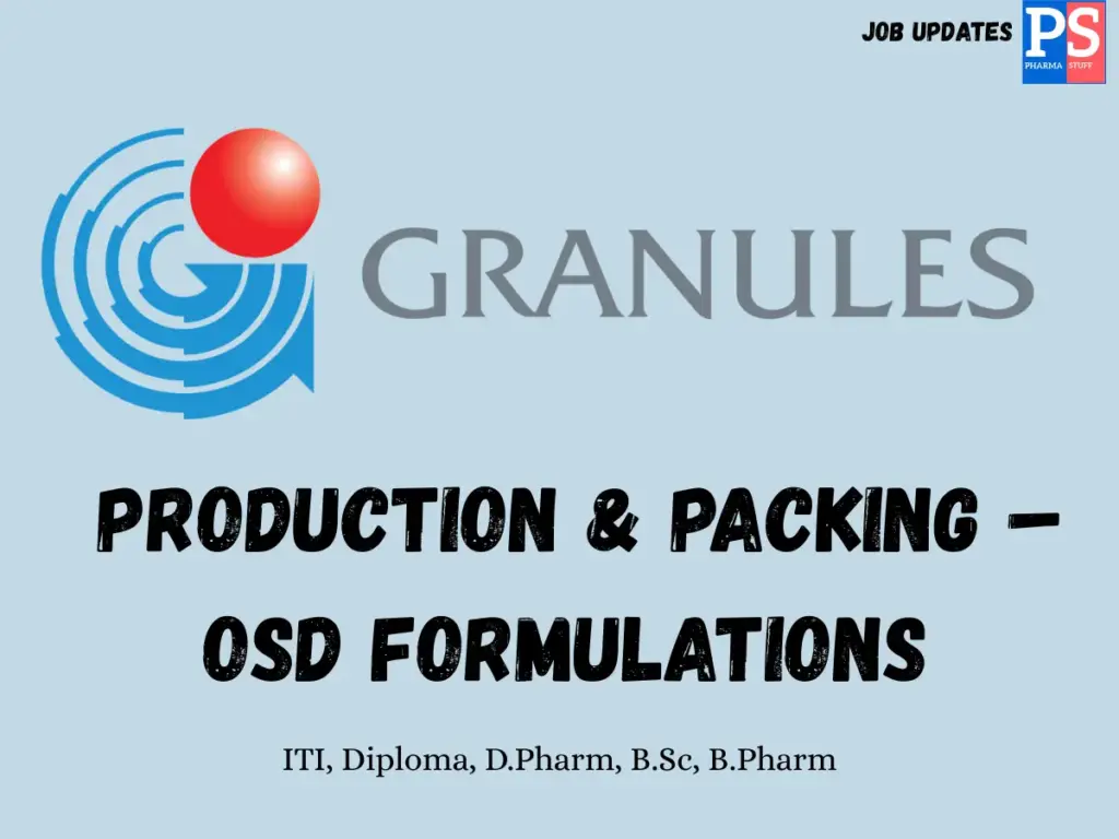 Granules walk-in OSD Production & Packing