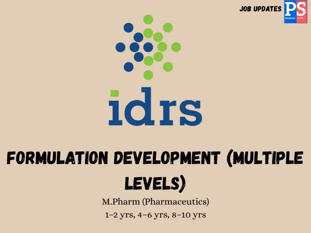 IDRS Labs Walk-in formulation development