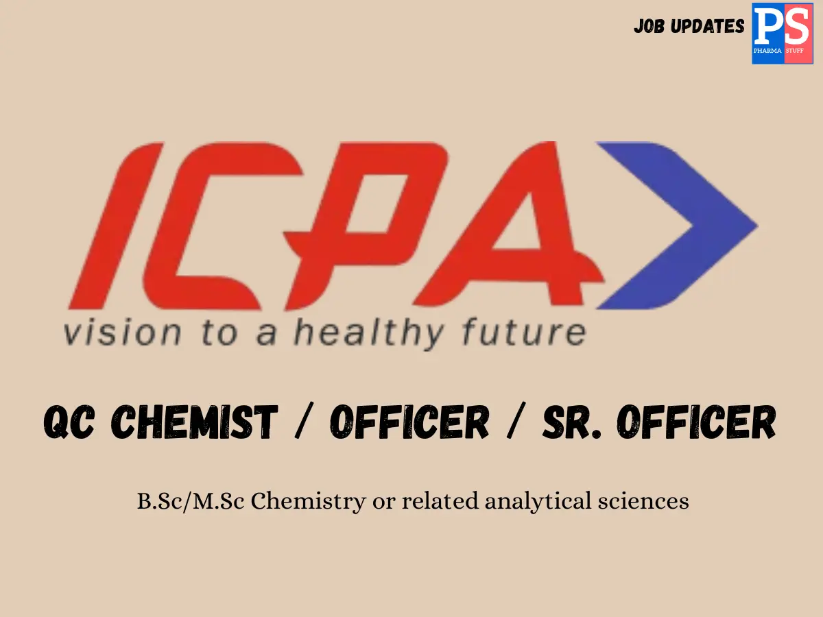 Icpa Hiring QC ChemistOfficerSr. Officer