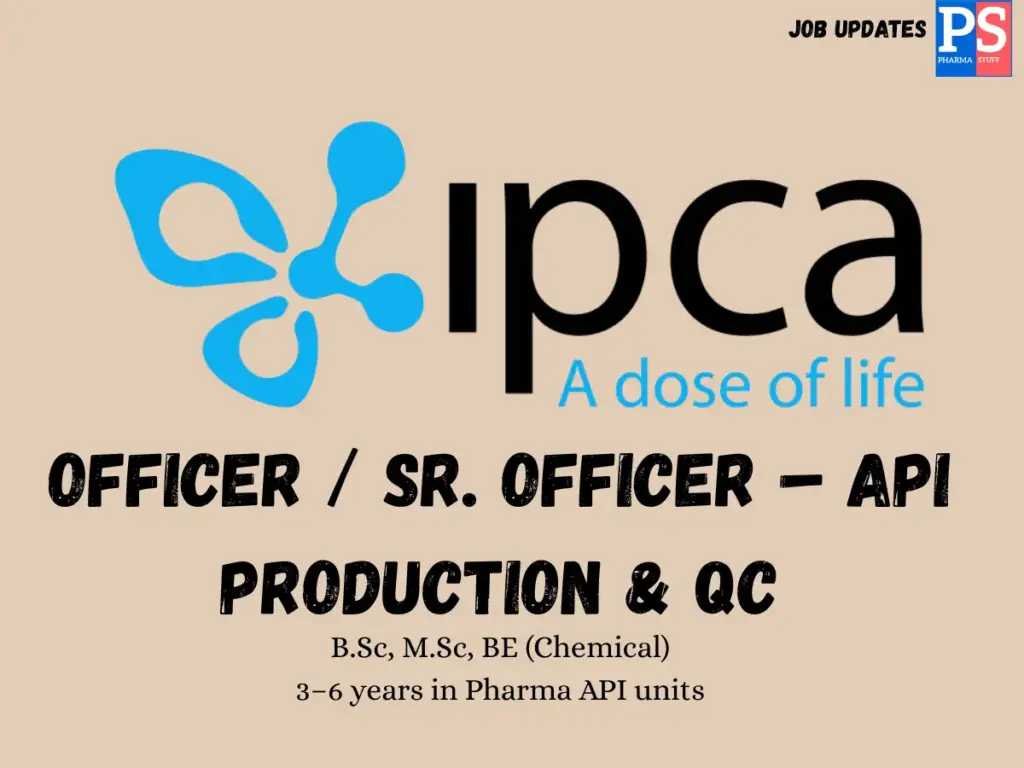 Ipca Hiring API Production & QC Officer