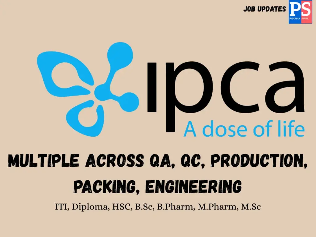 Ipca Walk-in QA, QC, Production & Packing