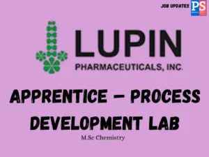 Lupin Hiring Apprentice – Process Development Lab