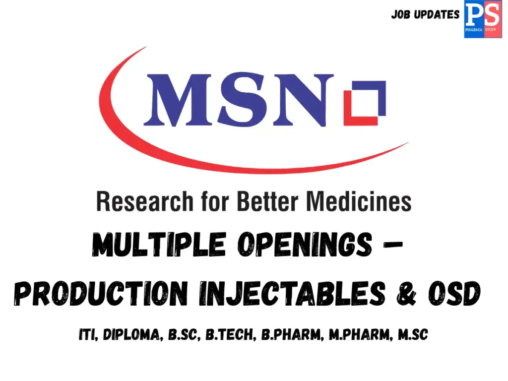 MSN Walk-in Production Injectables & OSD