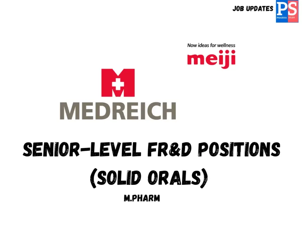 Medreich Hiring R&D FRD Solid Orals