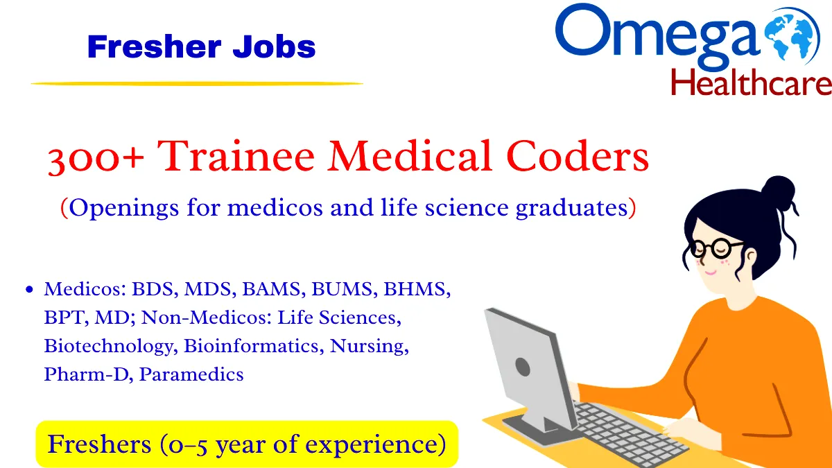 Omega Healthcare hiring 300 Trainee Medical Coders