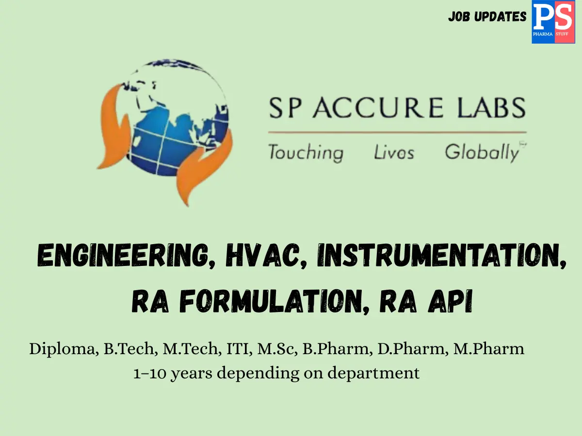 SP Accure Walk in Engineering HVAC Instrumentation Regulatory Affairs
