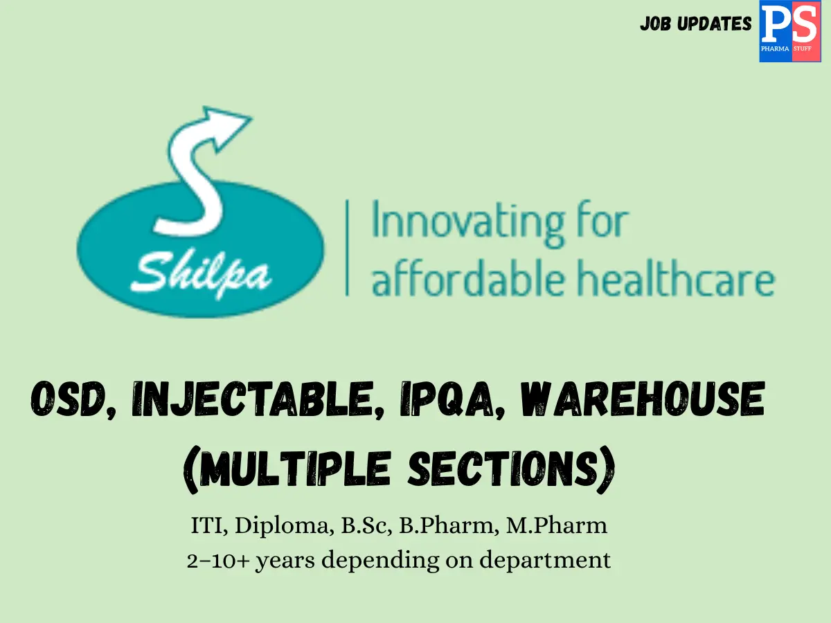 Shilpa Walk in OSD Injectable IPQA Warehouse