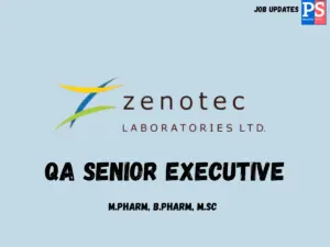 Sun Pharma Hiring QA Senior Executive