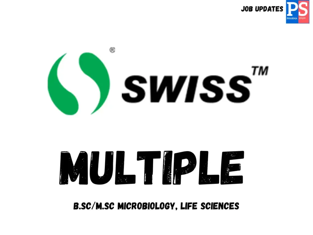Swiss Walk-In QC Microbiology Officers to Sr Executives