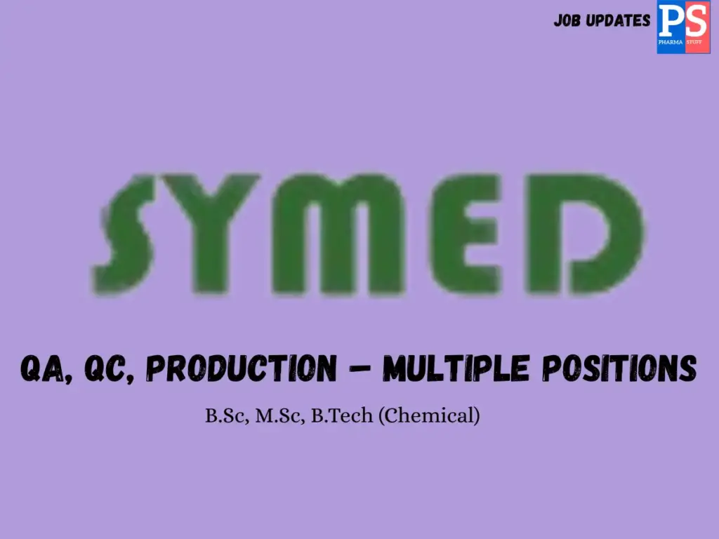 Symed Labs Walk-in QA QC Production