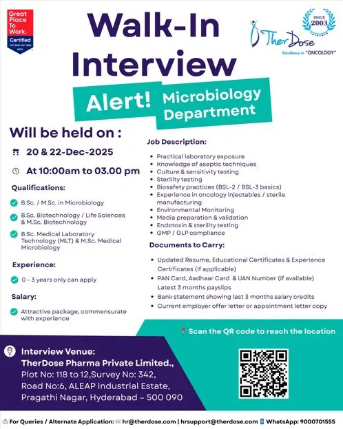 TherDose Pharma Walk-in Microbiology 3 TherDose Pharma Walk-in Microbiology