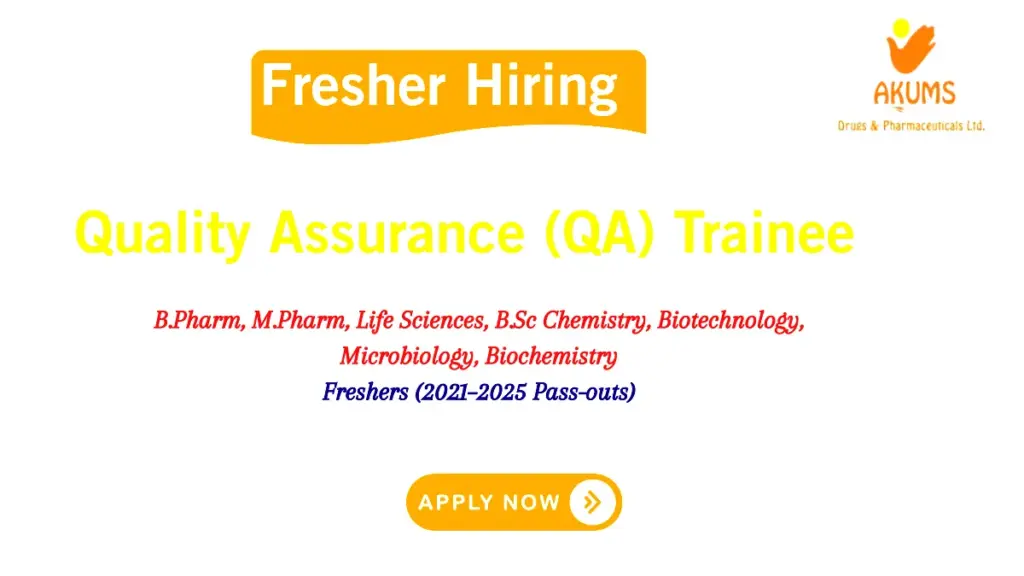 Maxcure Nutravedics hiring QA Trainee freshers