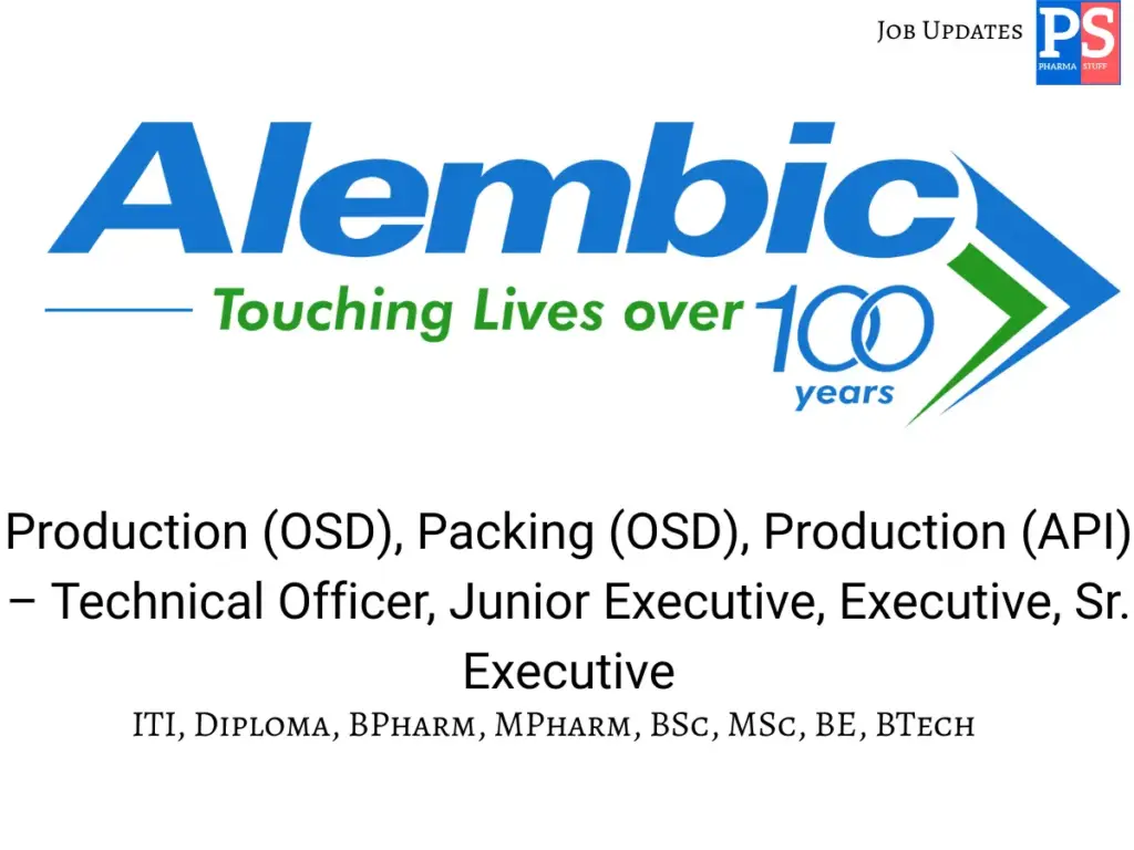 Alembic walk-in Production,packing