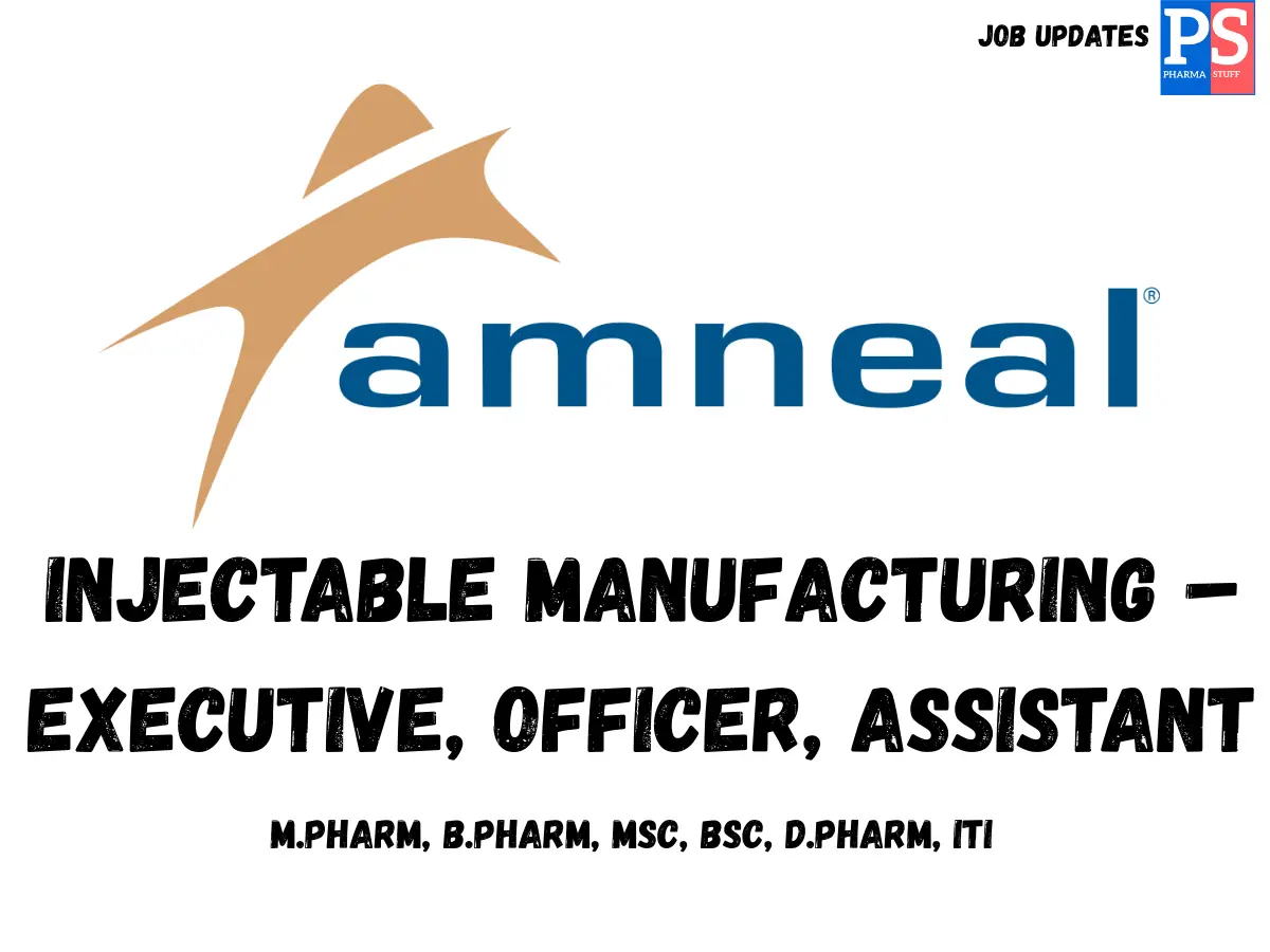 Amneal Hiring for Injectable Manufacturing