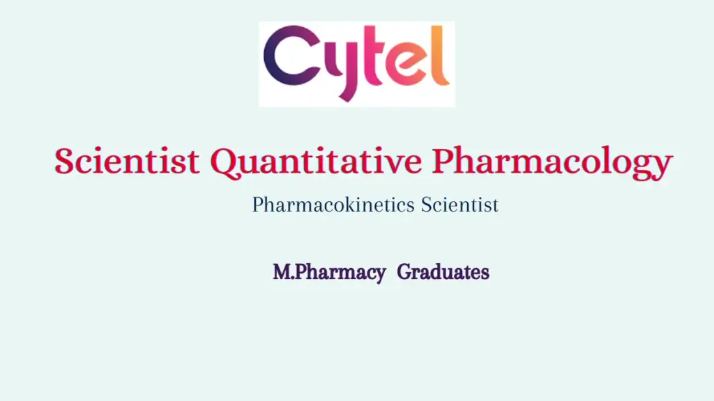 Cytel Hiring Scientist Quantitative Pharmacologyist