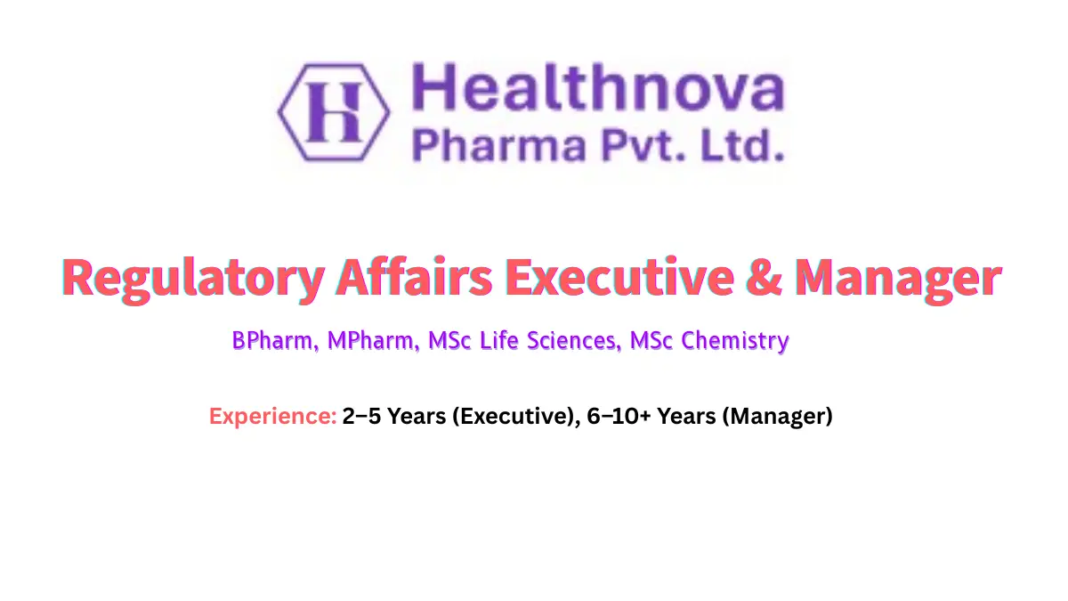 Regulatory Affairs Executive & Manager