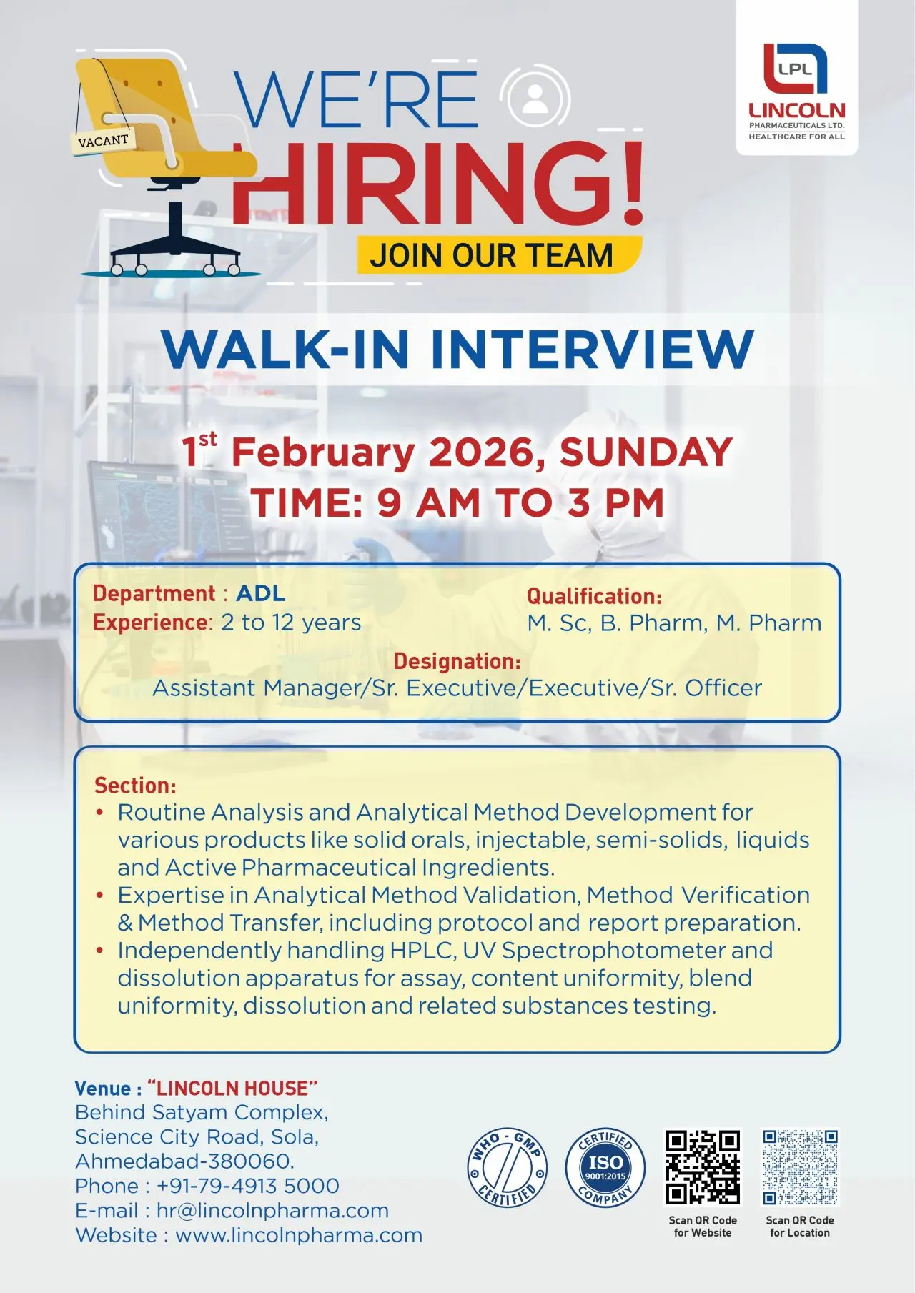Lincoln Walk-In F&D, Packaging & ADL 4 Lincoln Walk-In F&D, Packaging & ADL