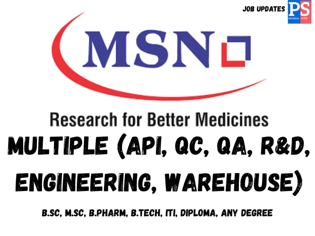 MSN Labs Walk-In Production QC QA R&D