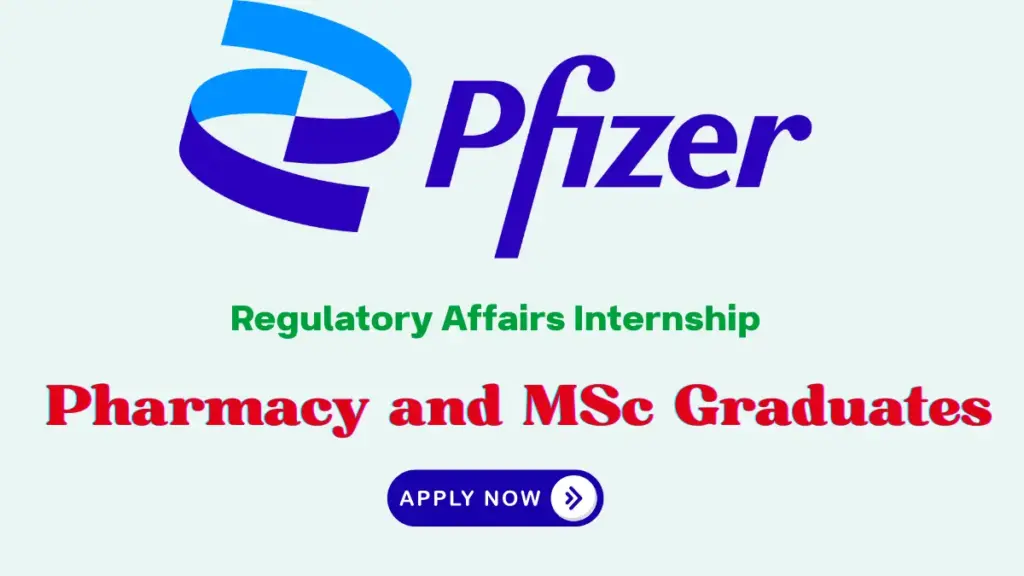 Pfizer Pharma Internship for MPharmacy and MSc Graduates