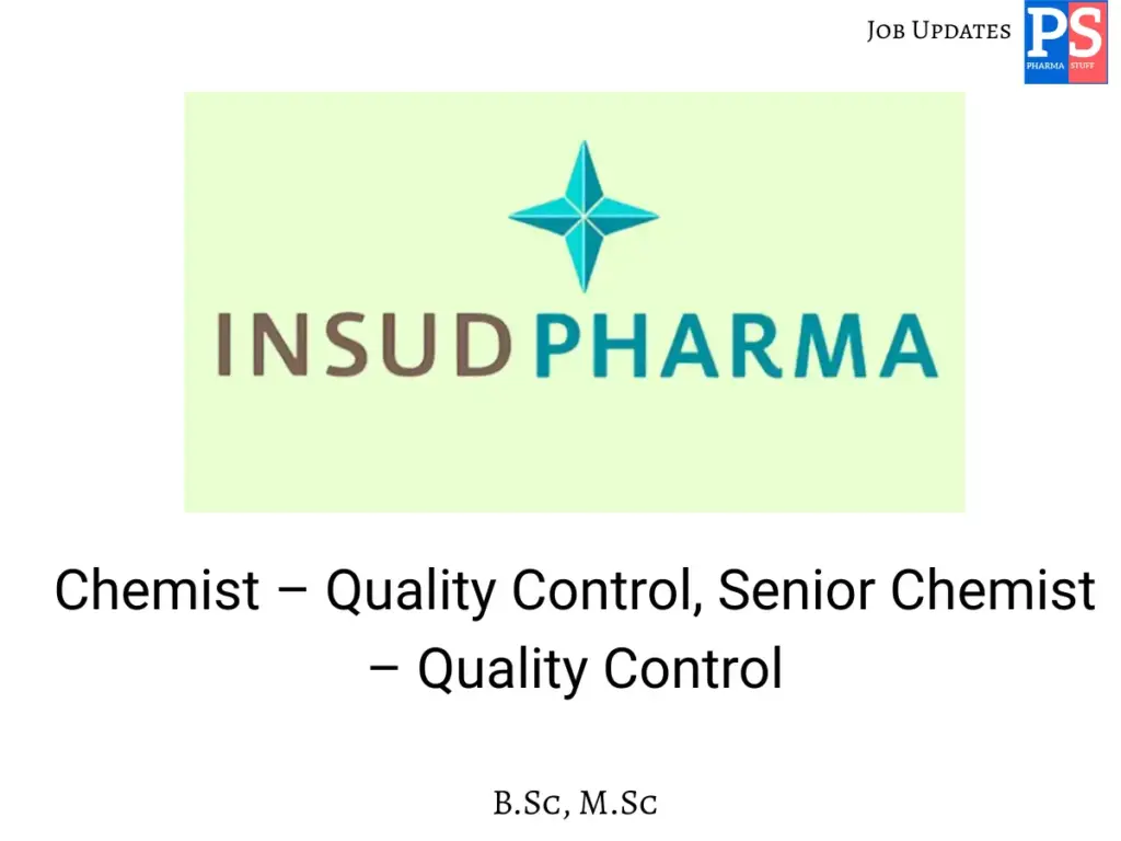 Senador Hiring QC Chemist & Sr. Chemist.