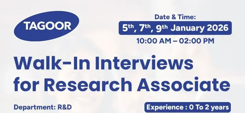 TAGOOR hiring Research Associate RD in Hyderabad e1767707178669