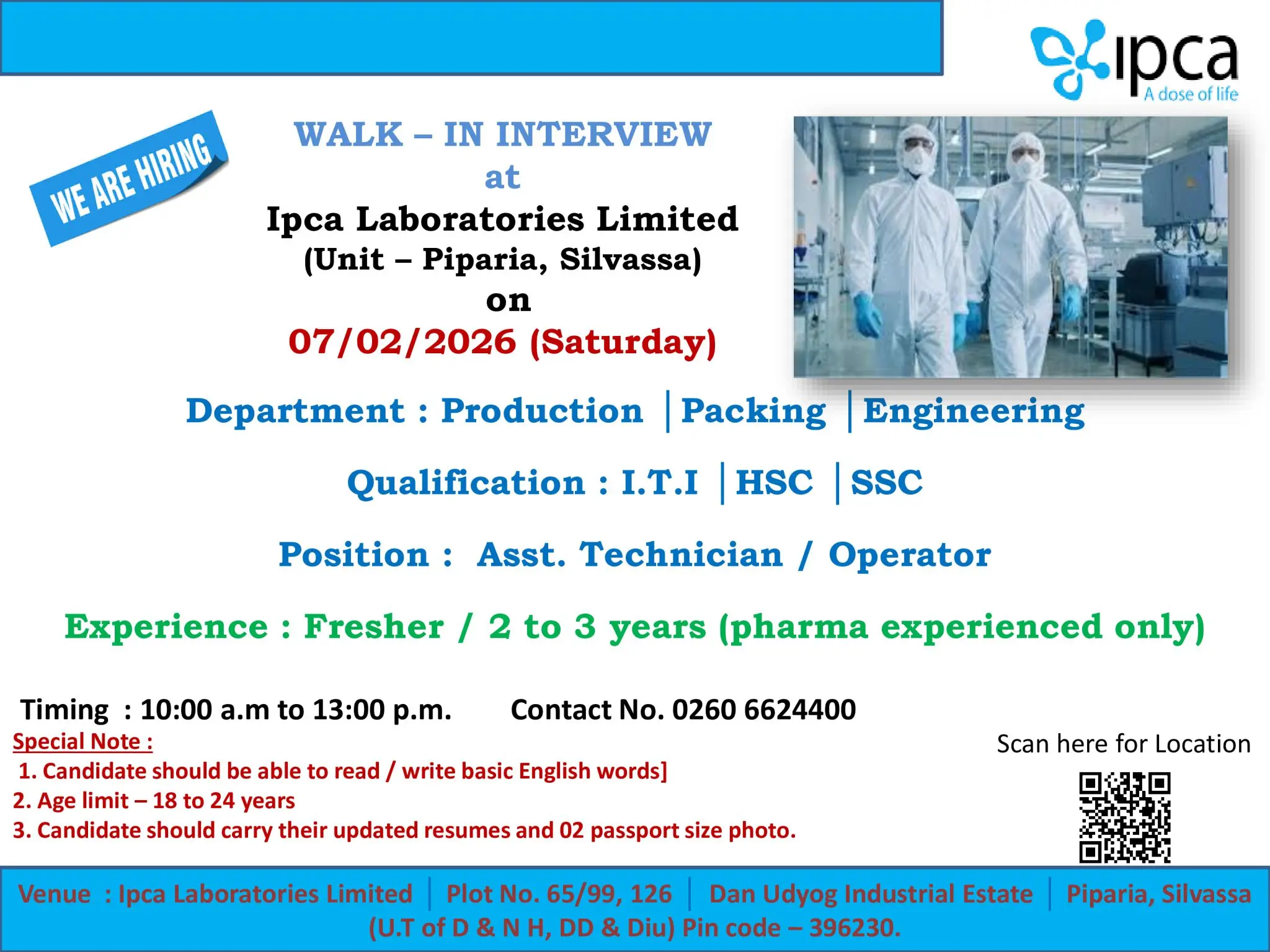 Ipca Walk-in Production, Packing & Engineering 3 Ipca Walk-in Production, Packing & Engineering