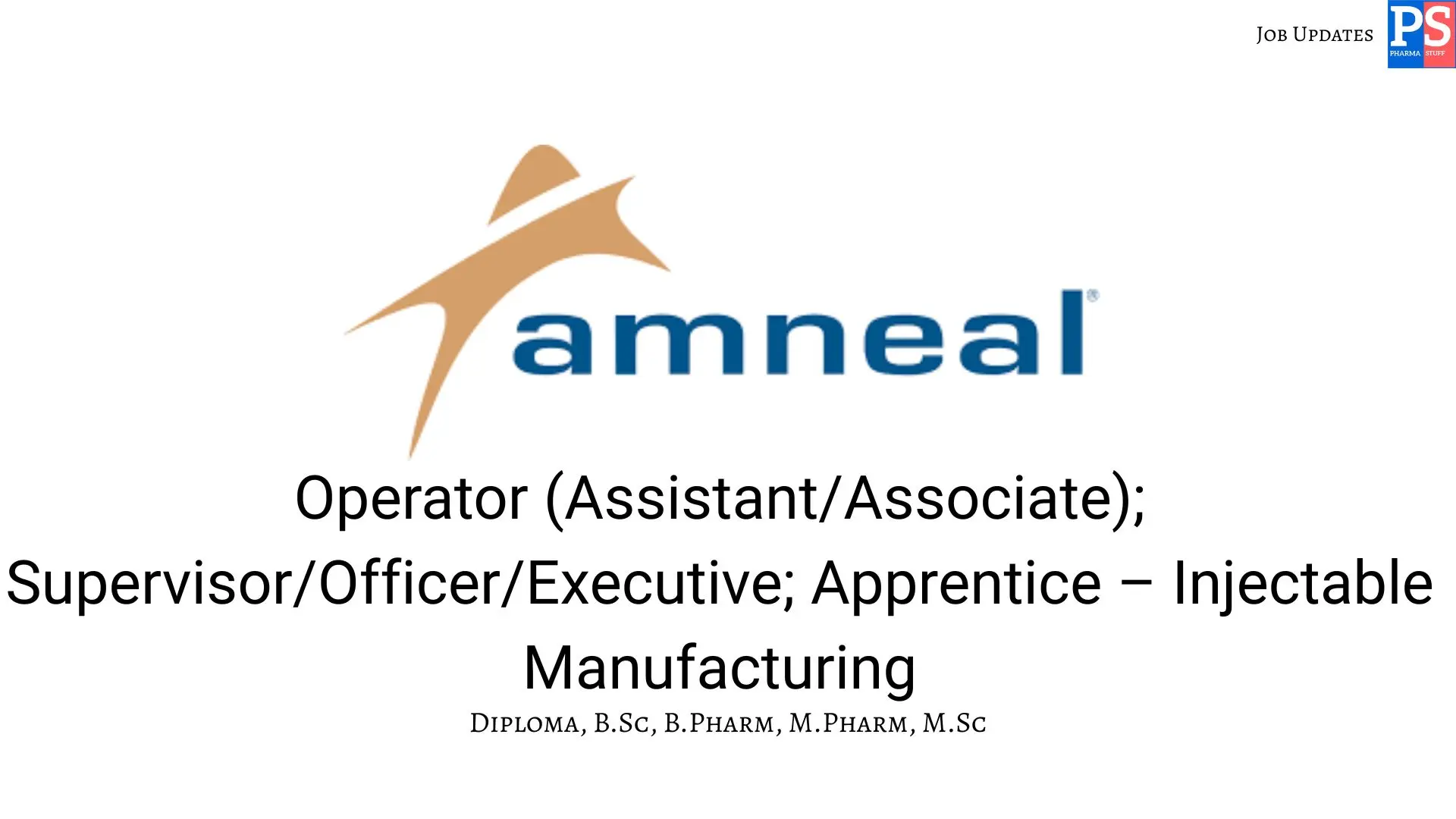 Amneal walk in injectable manufacturing