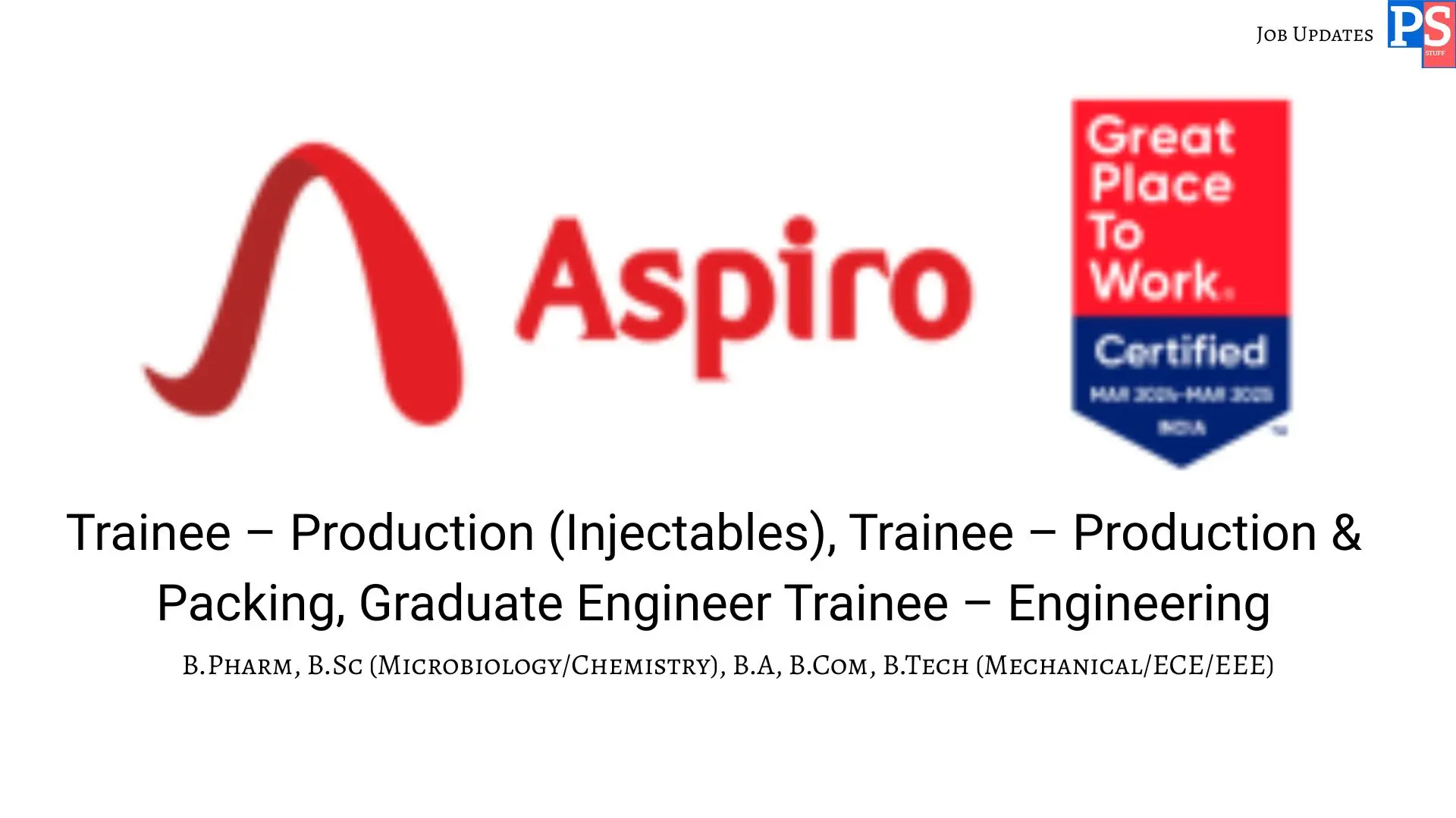 Aspiro walk in Production Packing Engineering 1