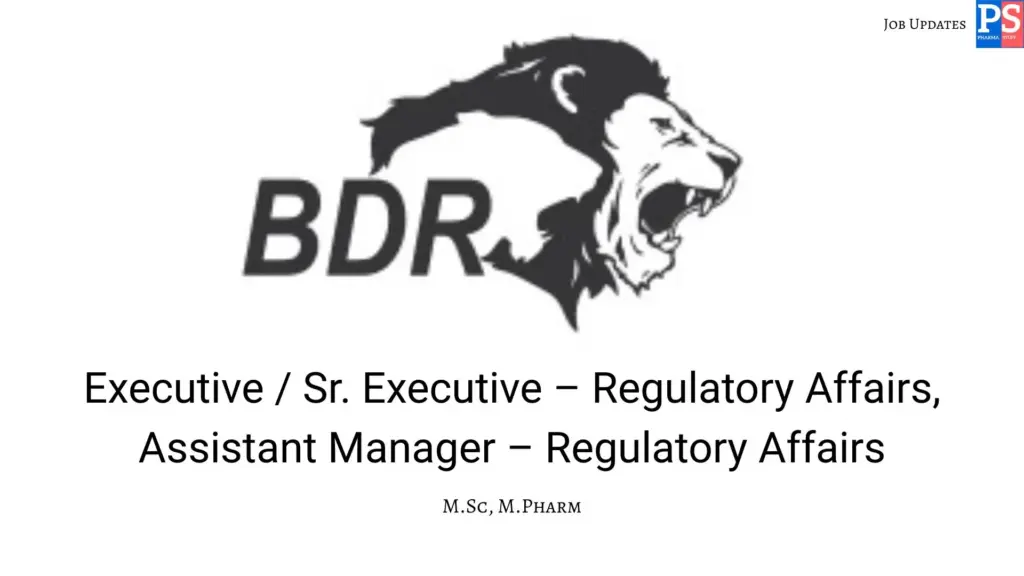 BDR hiring Regulatory Affairs Executives & Managers for API DMF
