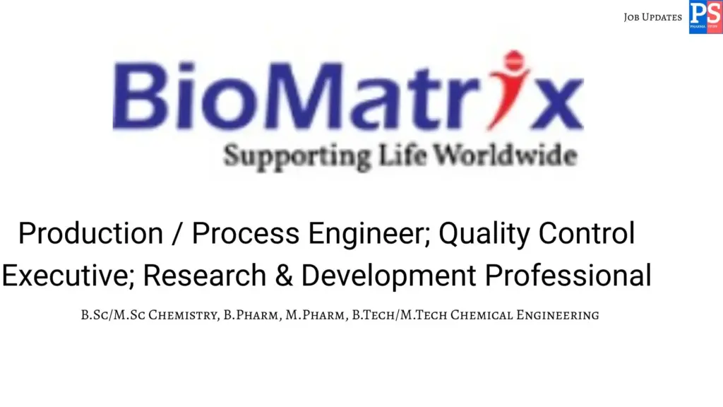 BioMatrix Walk-in API Production, QC & R&D