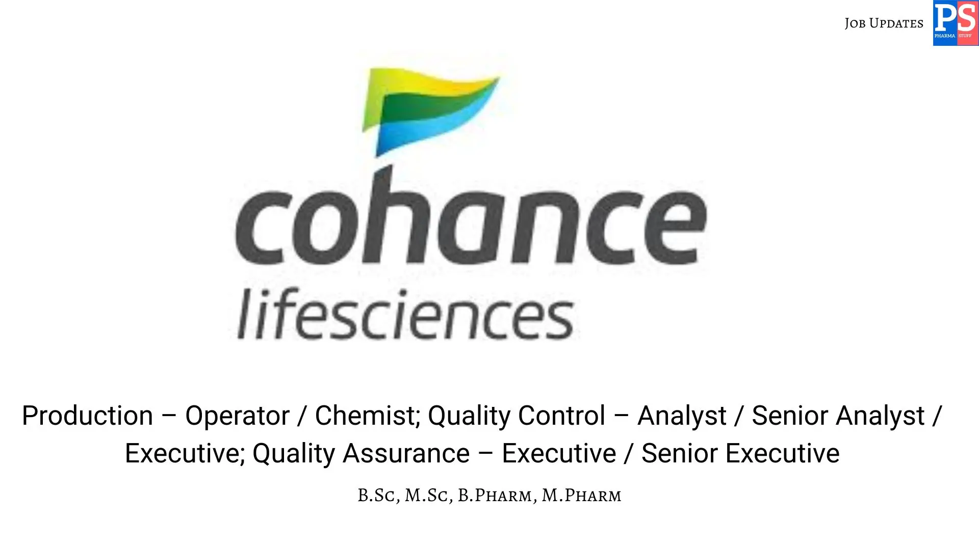 Cohance walk in Qa Qc Production