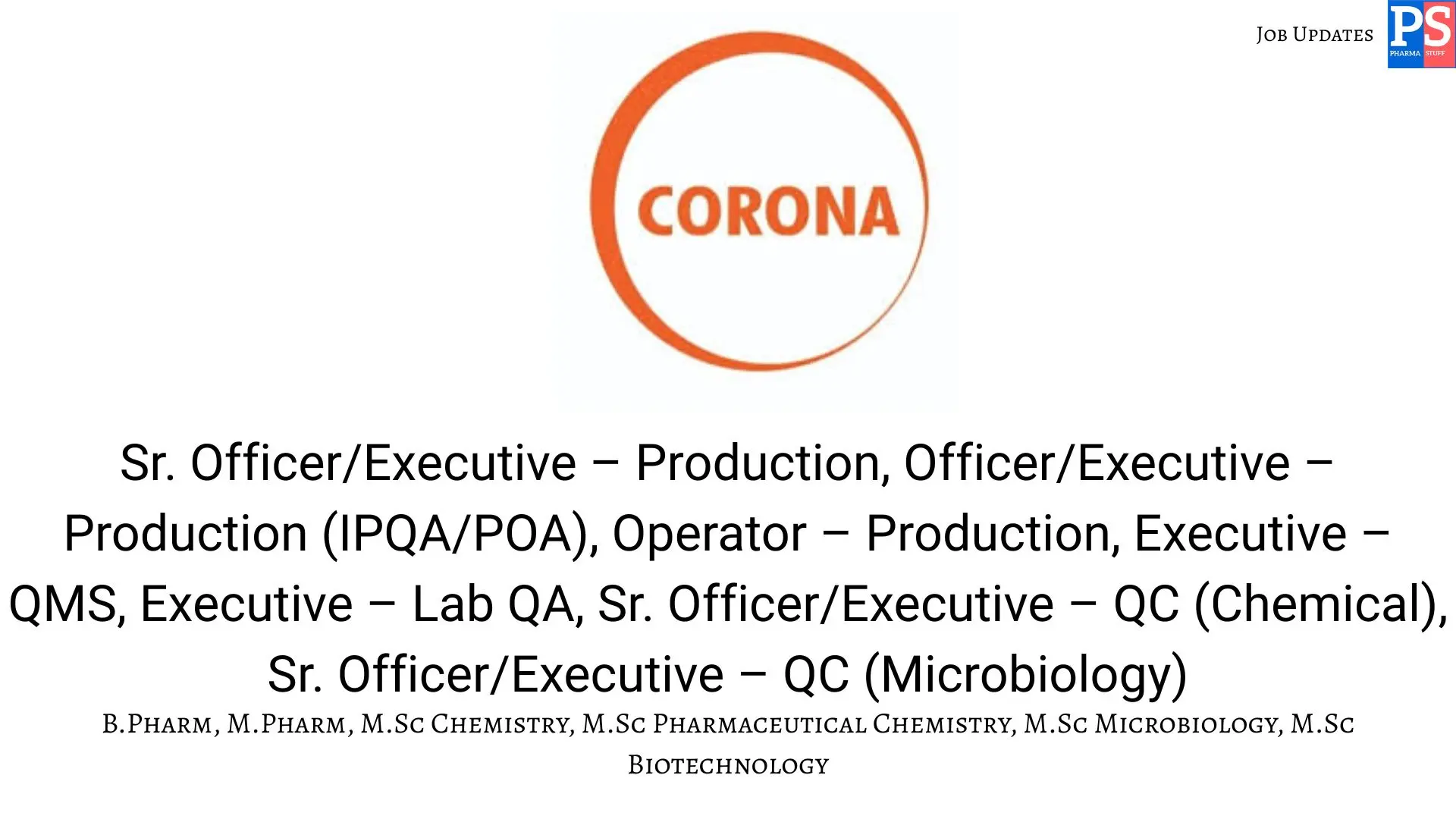 Corona Walk in Production QA QC 1 1