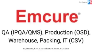 Emcure Walk-In QA, Production, Warehouse & IT