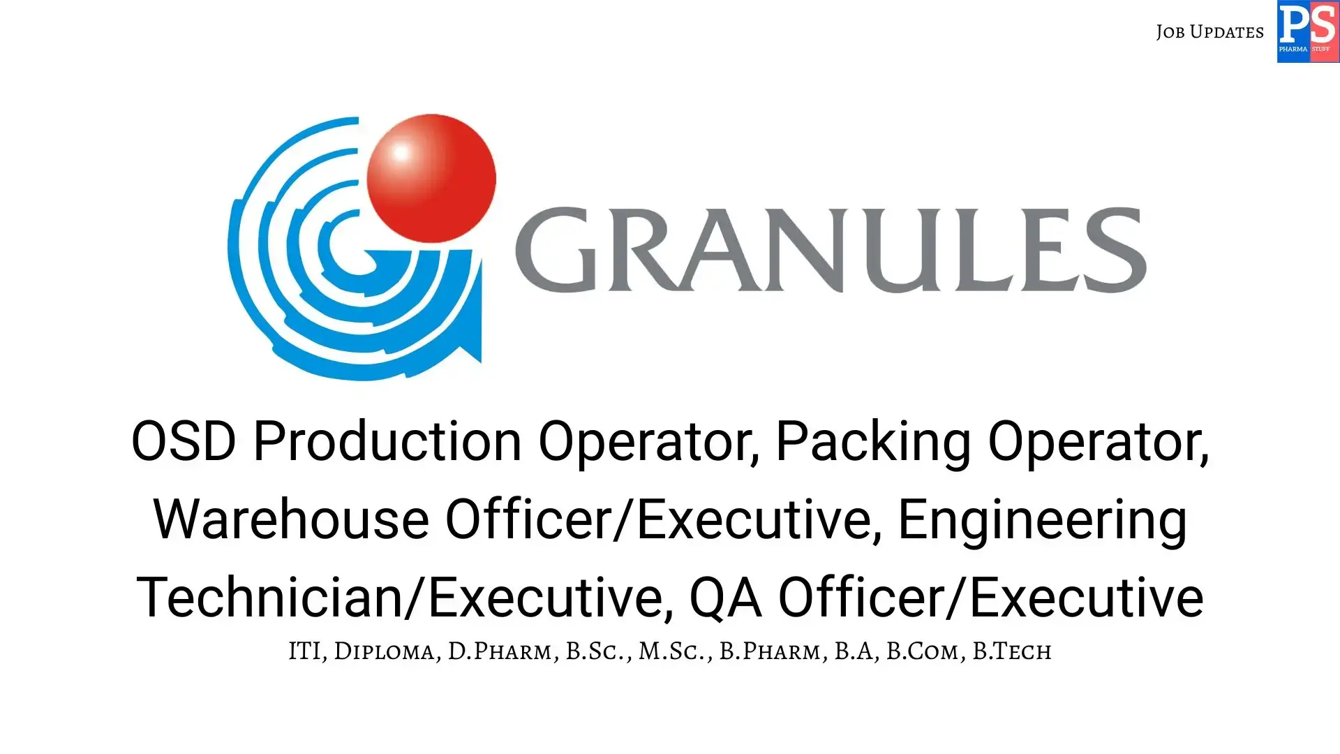 Granules Walk in OSD Production QA Engineering Warehouse 1 1