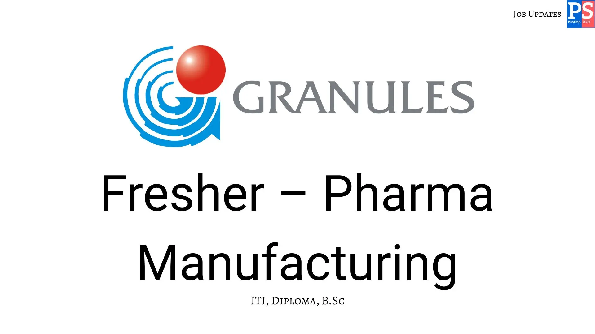 Granules Walk in Pharma Manufacturing