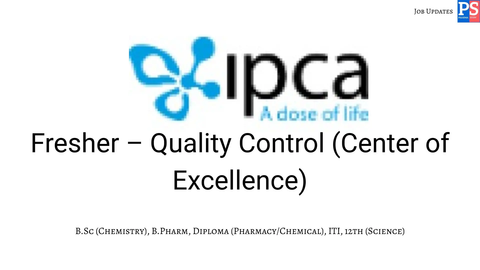 Ipca walk in QC