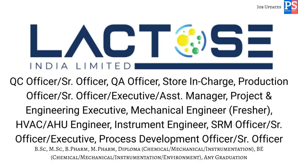Lactose Hiring QA, QC, Production, Engineering
