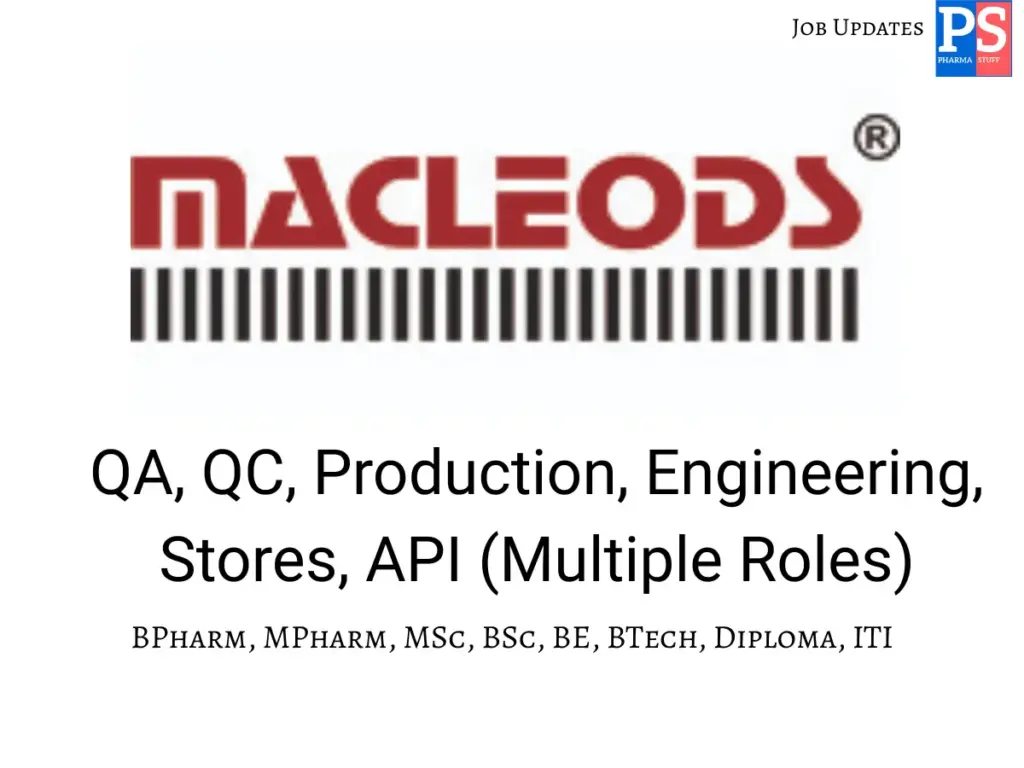 Macleods walk-in QA QC Production