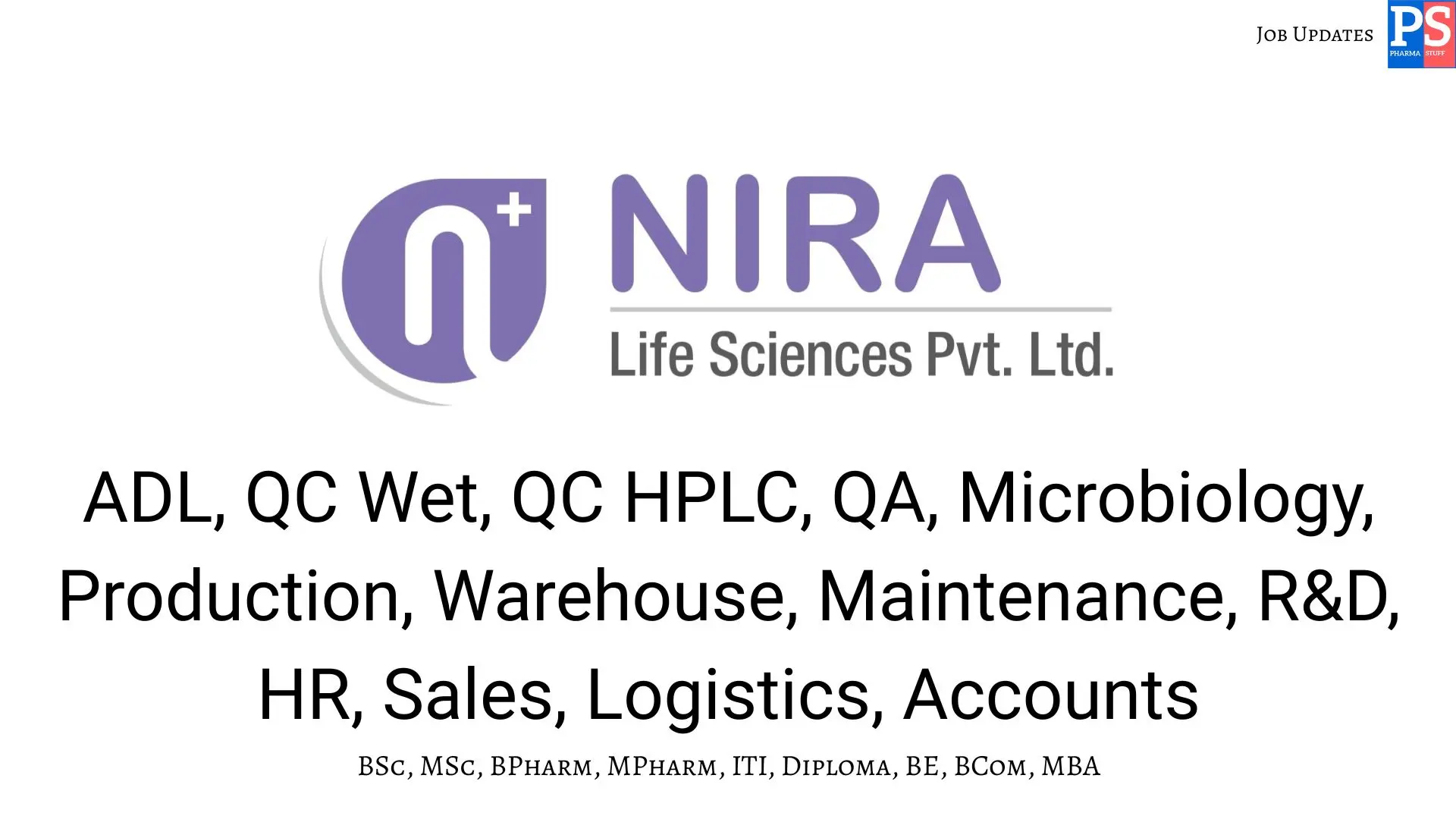 NIRA Hiring QC QA Production ADL Micro HR