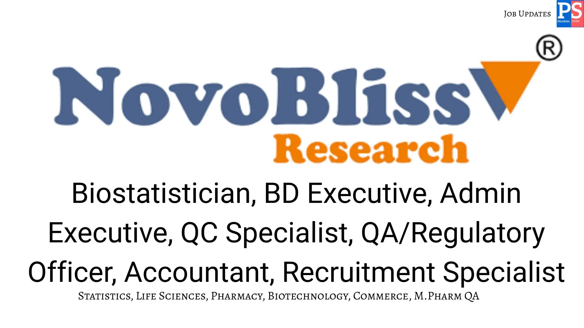 NovoBliss Hiring Biostatistics QA BD QC 1